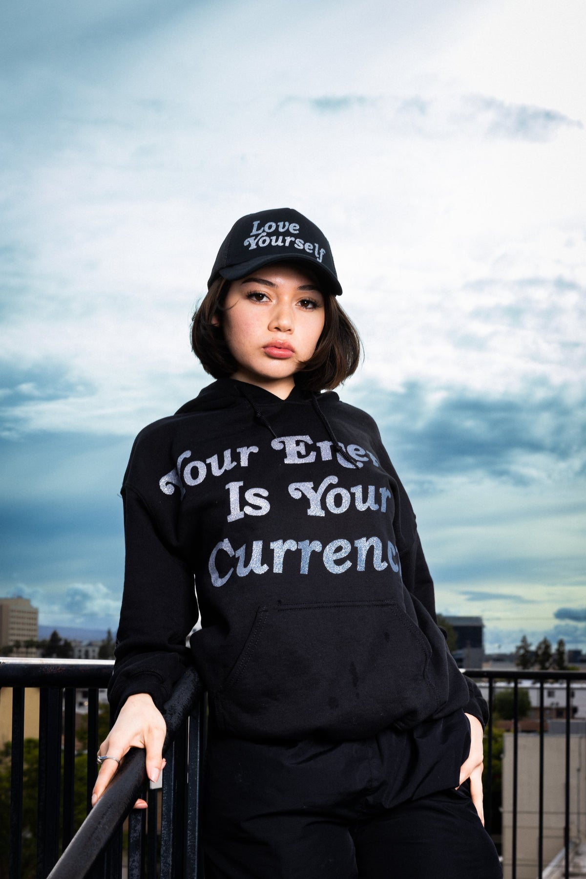 YOUR ENERGY IS YOUR CURRENCY HOODIE - BLACK