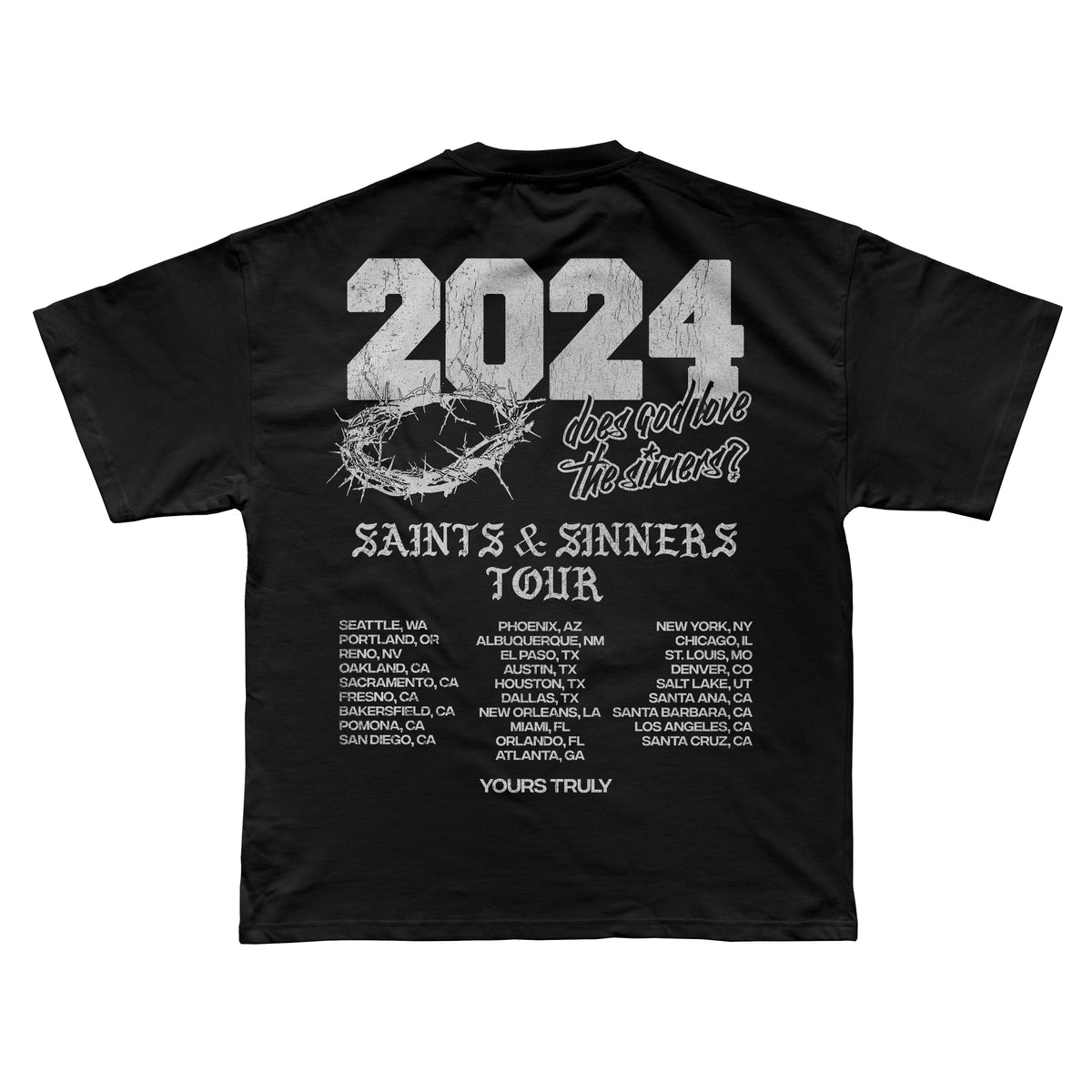SAINTS & SINNERS TOUR 2024 TEE - BLACK