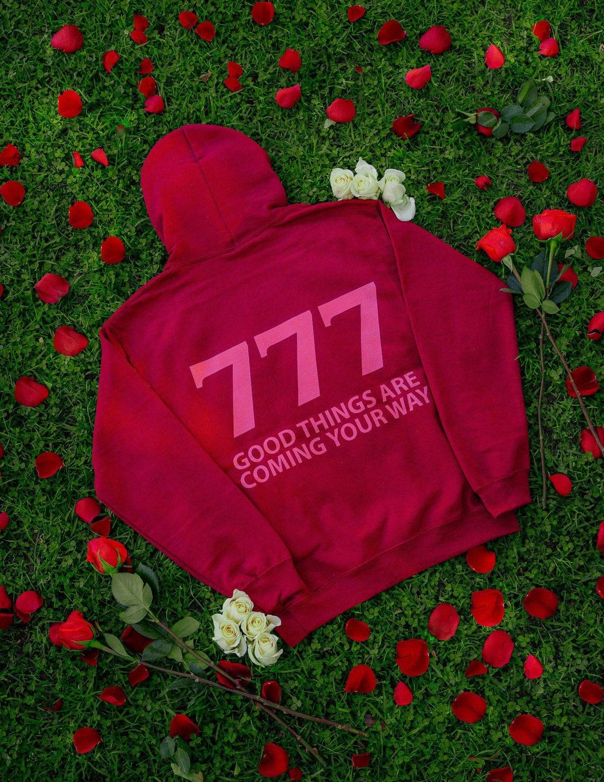 777 HOODIE - BURGUNDY HOODIE Yours Truly Clothing 
