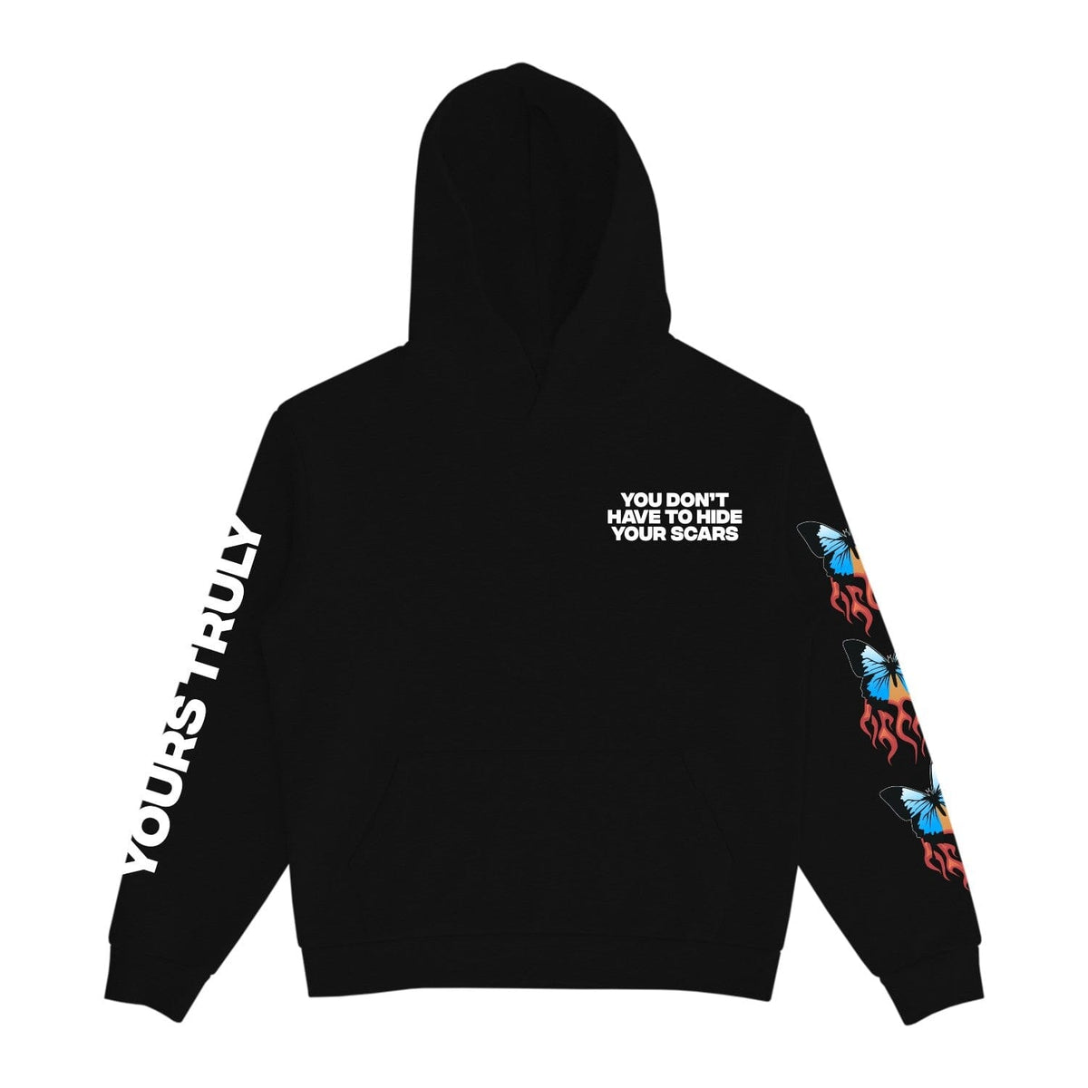 BUTTERFLY HOODIE - BLACK HOODIE Yours Truly Clothing